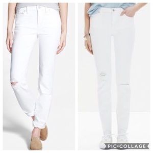Madewell Distressed White Alley Straight Jeans